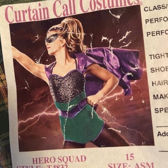 Curtain Call Super Hero Super Girl Dance Halloween Costume Size Small - Picture 12 of 13
